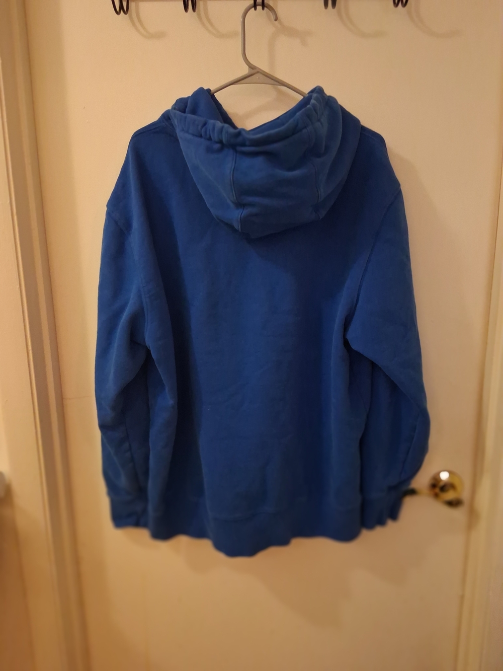 American Eagle Men's Solid Blue Pullover Hoodie w/ Logo Kangaroo Pocket Size XXL - Picture 2 of 5